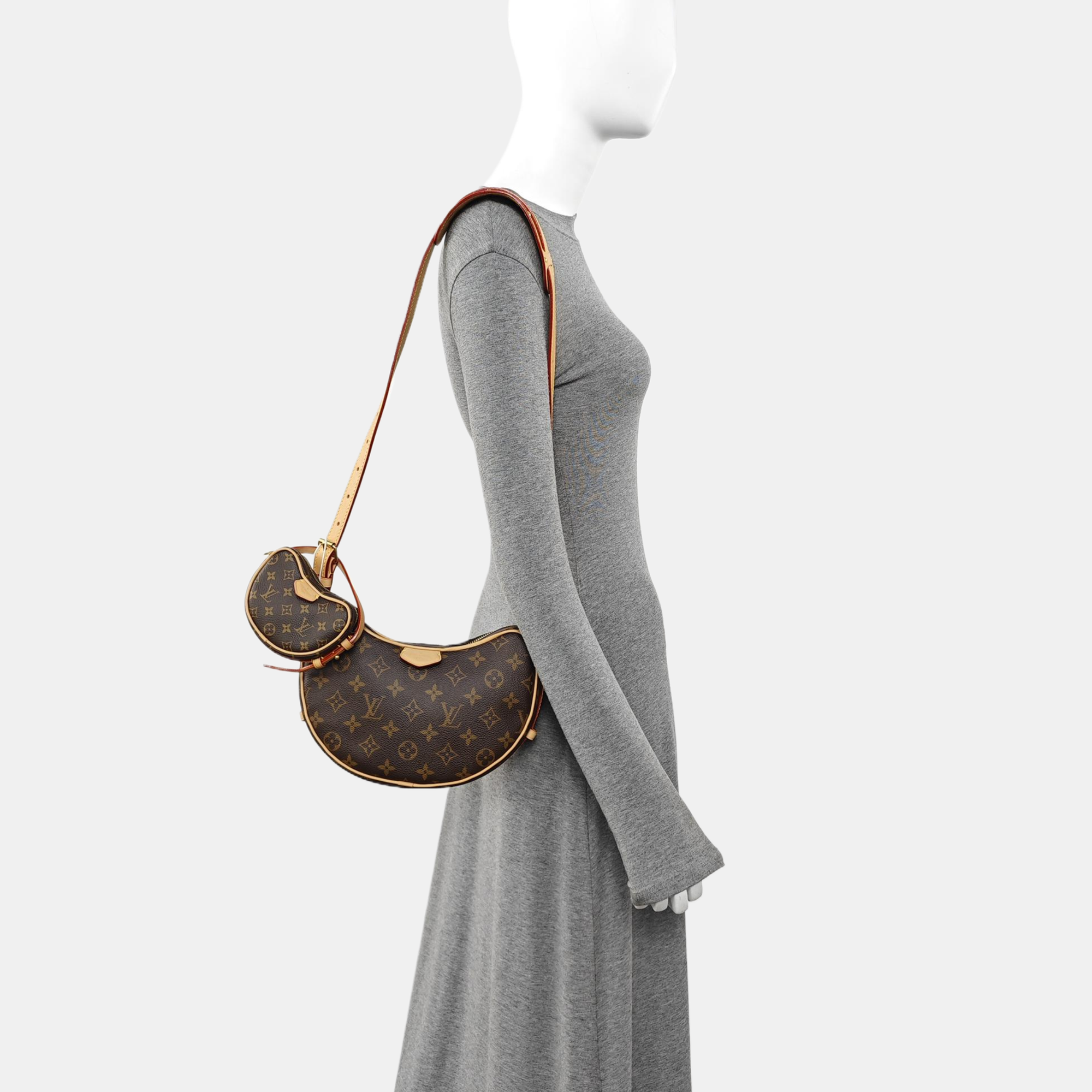 CROISSANT Monogram Coated Canvas Brown