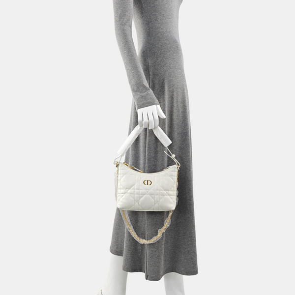 Miss Caro Mini Cannage Lambskin White