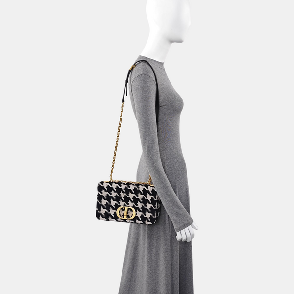 Authenticated pre-owned  Dior Caro Medium Canvas Black - Shoulder Bag at Looply