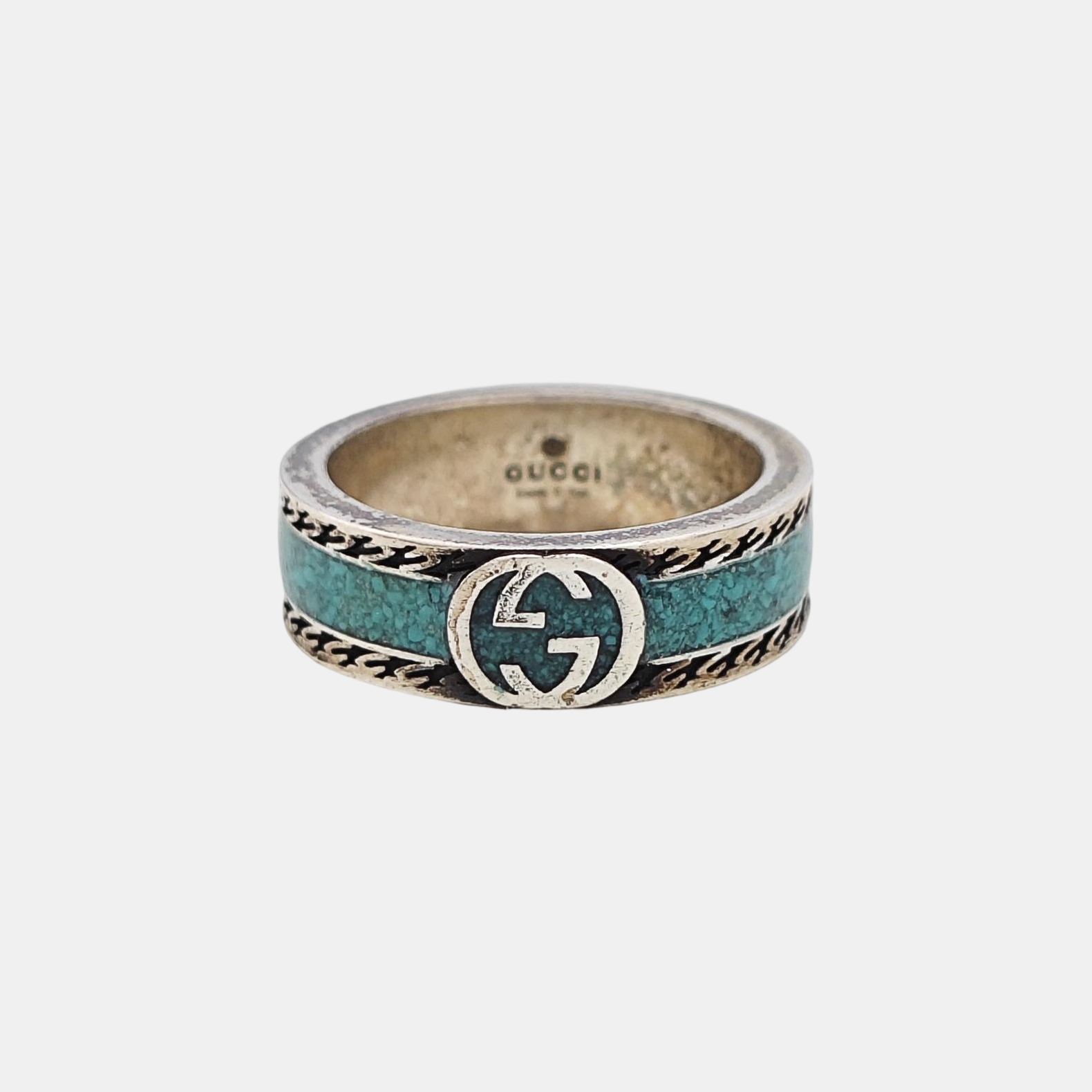 Interlocking G 925 Sterling Silver Ring HK 12