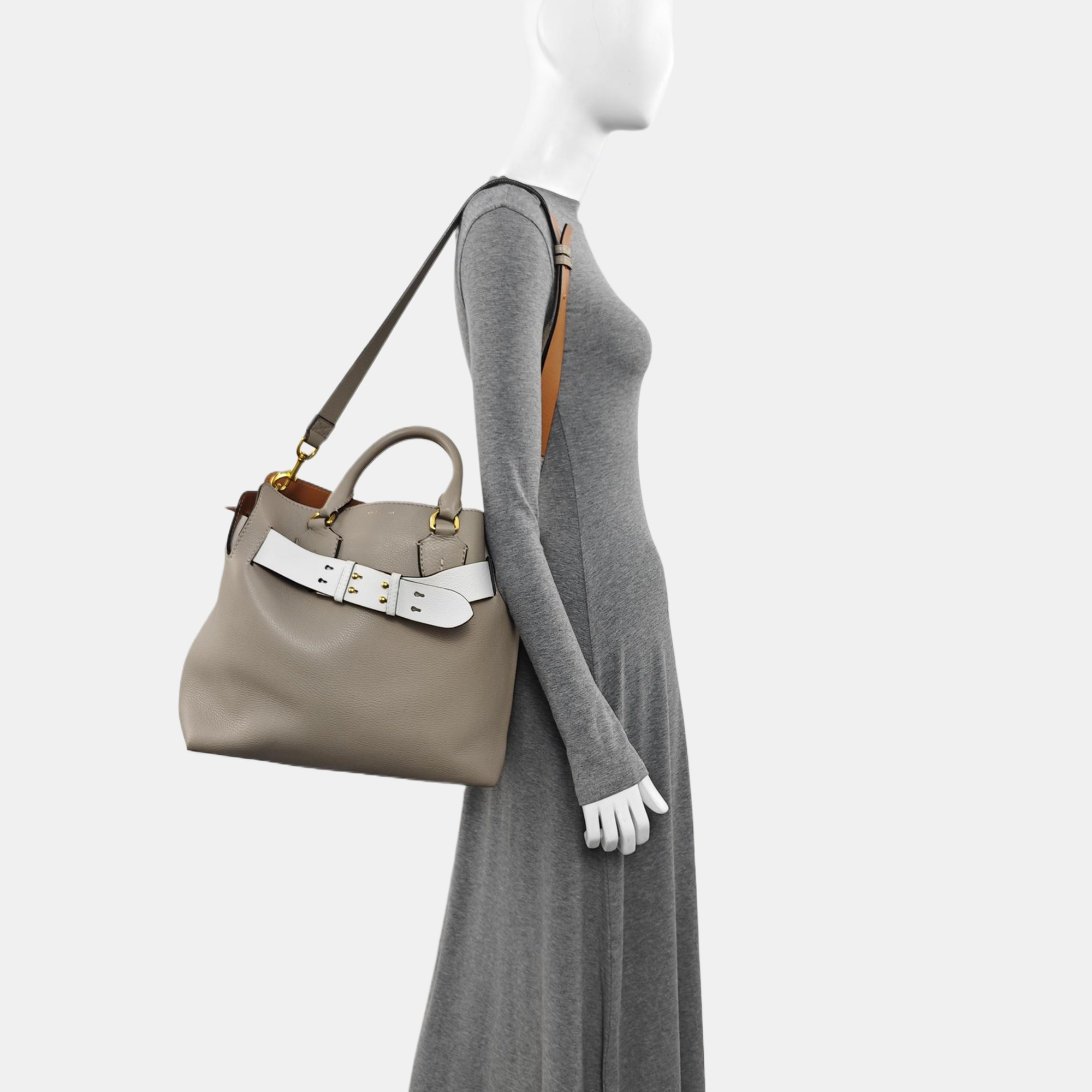 The Belt Large Calfskin Gray