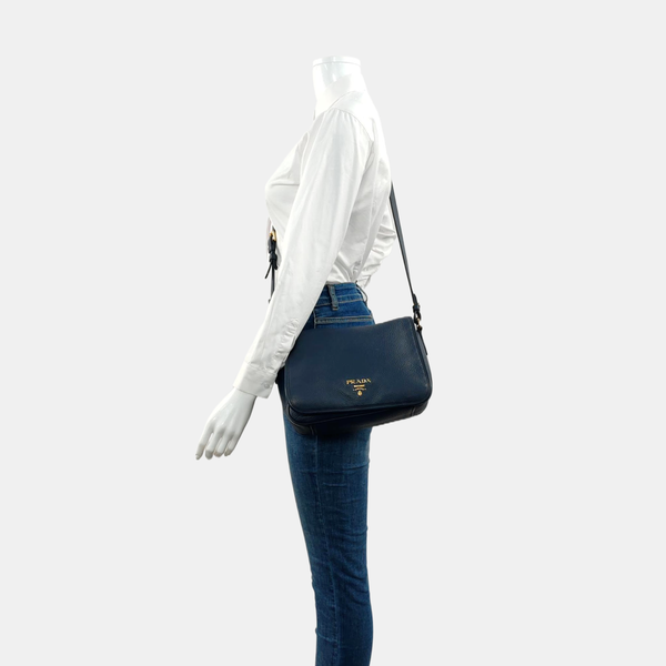 Calfskin Shoulder Bag Blue