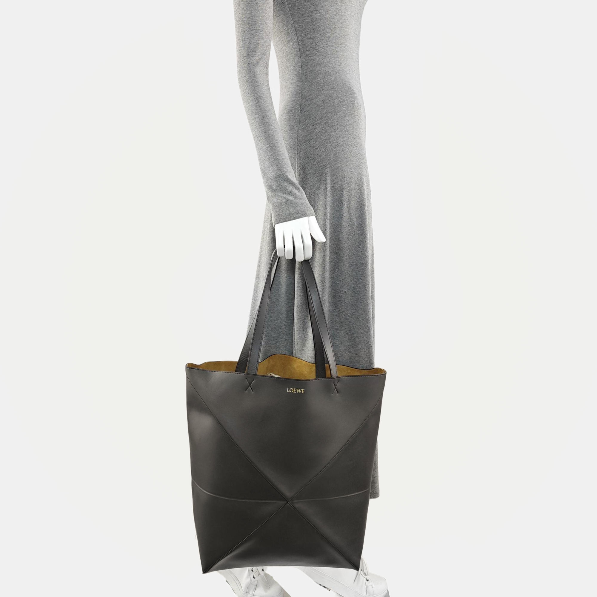 Puzzle Fold Large Calfskin Gray