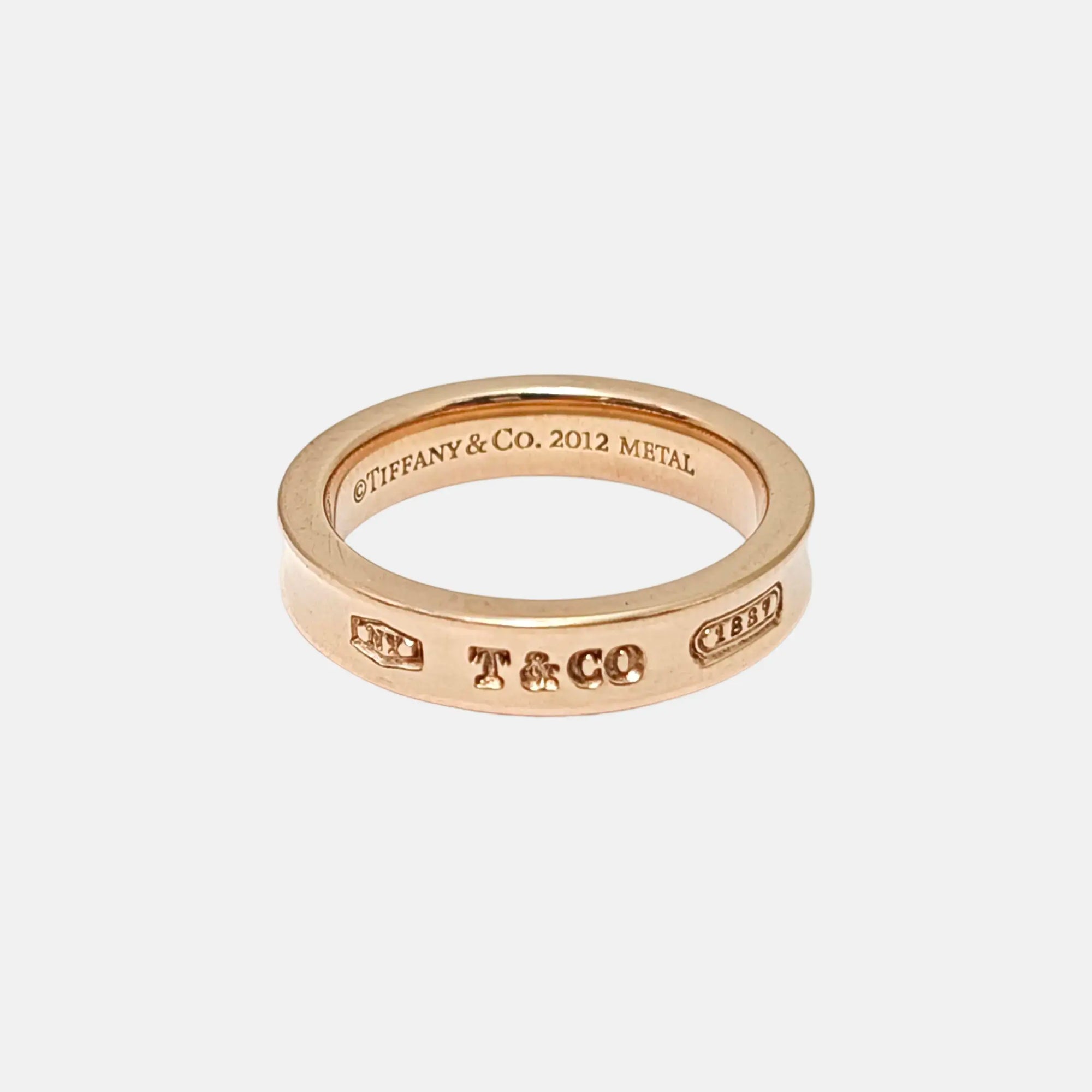 Tiffany 1837 Metal Rose Gold Ring EU 49