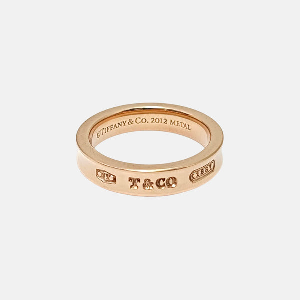 Tiffany 1837 Metal Rose Gold Ring EU 49
