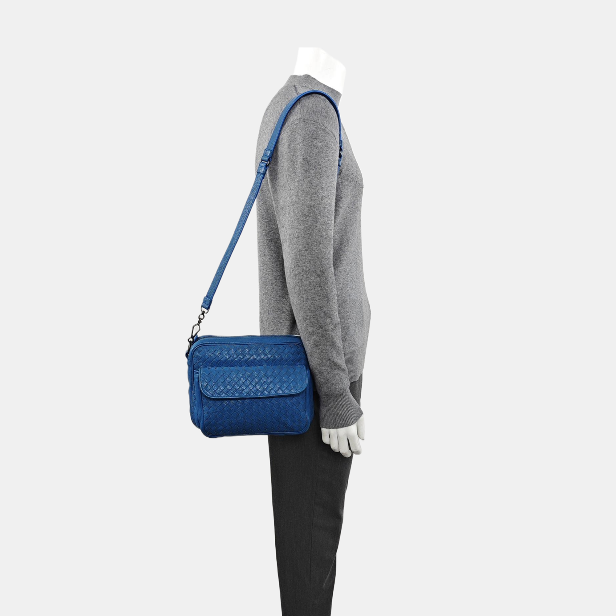 Calfskin Shoulder Bag Blue