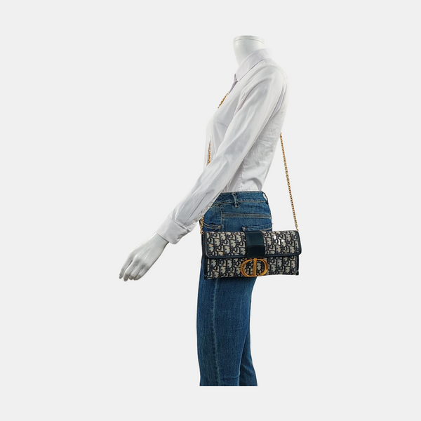 30 Montaigne Oblique Canvas Blue