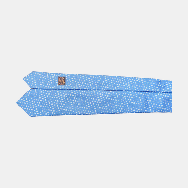 Corbata azul de seda de morera