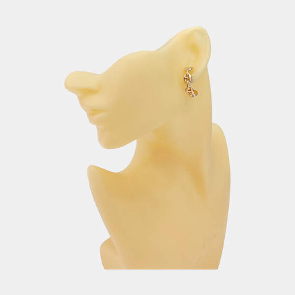 Chaine D'ancre Enchainee 18k Rose Gold Stud Earrings