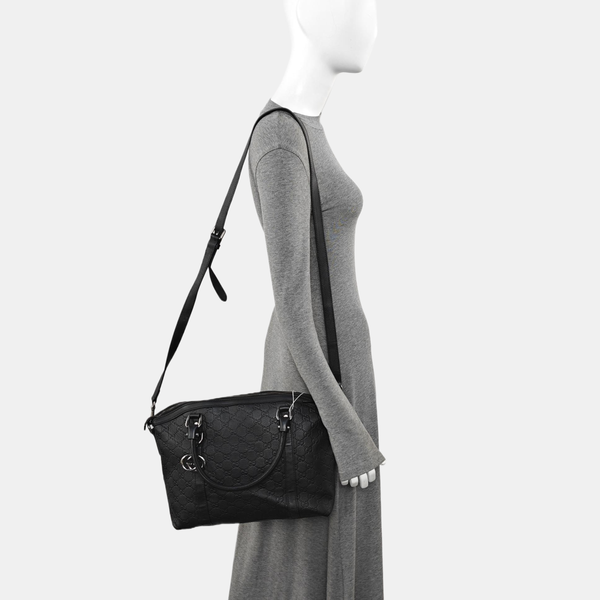 Monogram Calfskin Tote Bag Black