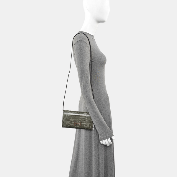 Constance 18 Shiny Porosus Crocodile Gray
