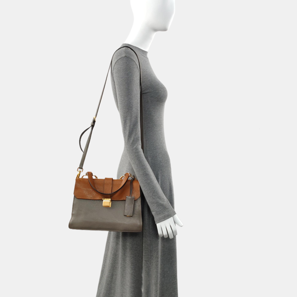 Calfskin Shoulder Bag Gray
