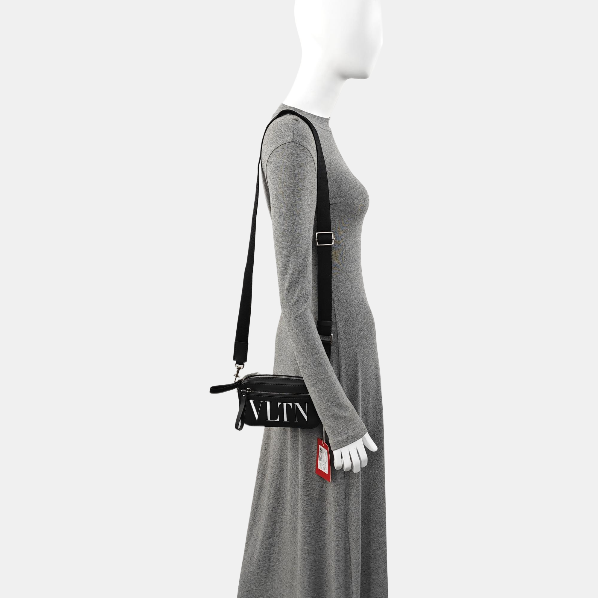 Vltn Small Calfskin Black