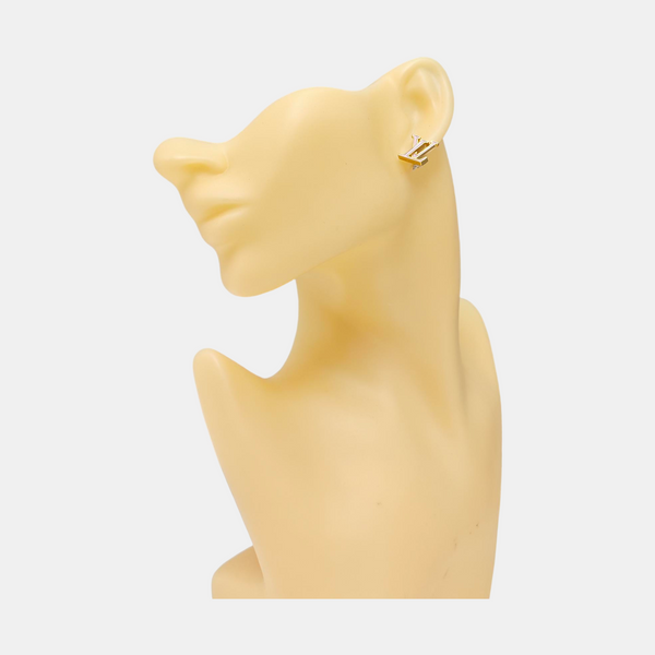 Metal Red Stud Earrings