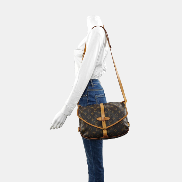 SAUMUR 30 Monogram Coated Canvas Brown