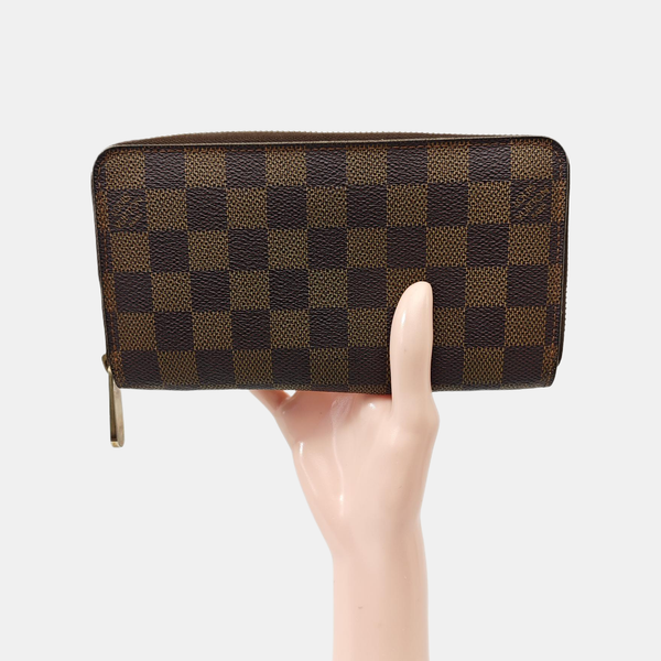 ZIPPY Damier Ebene Coated Canvas Brown Wallet