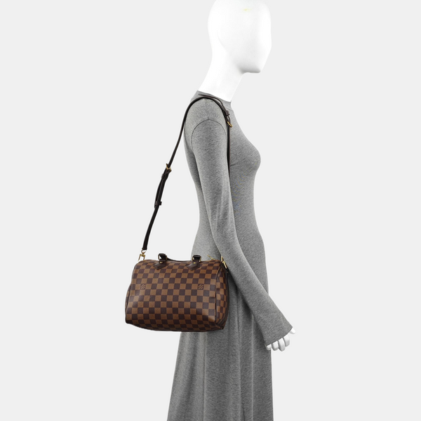 SPEEDY 25 Damier Ebene Coated Canvas Brown