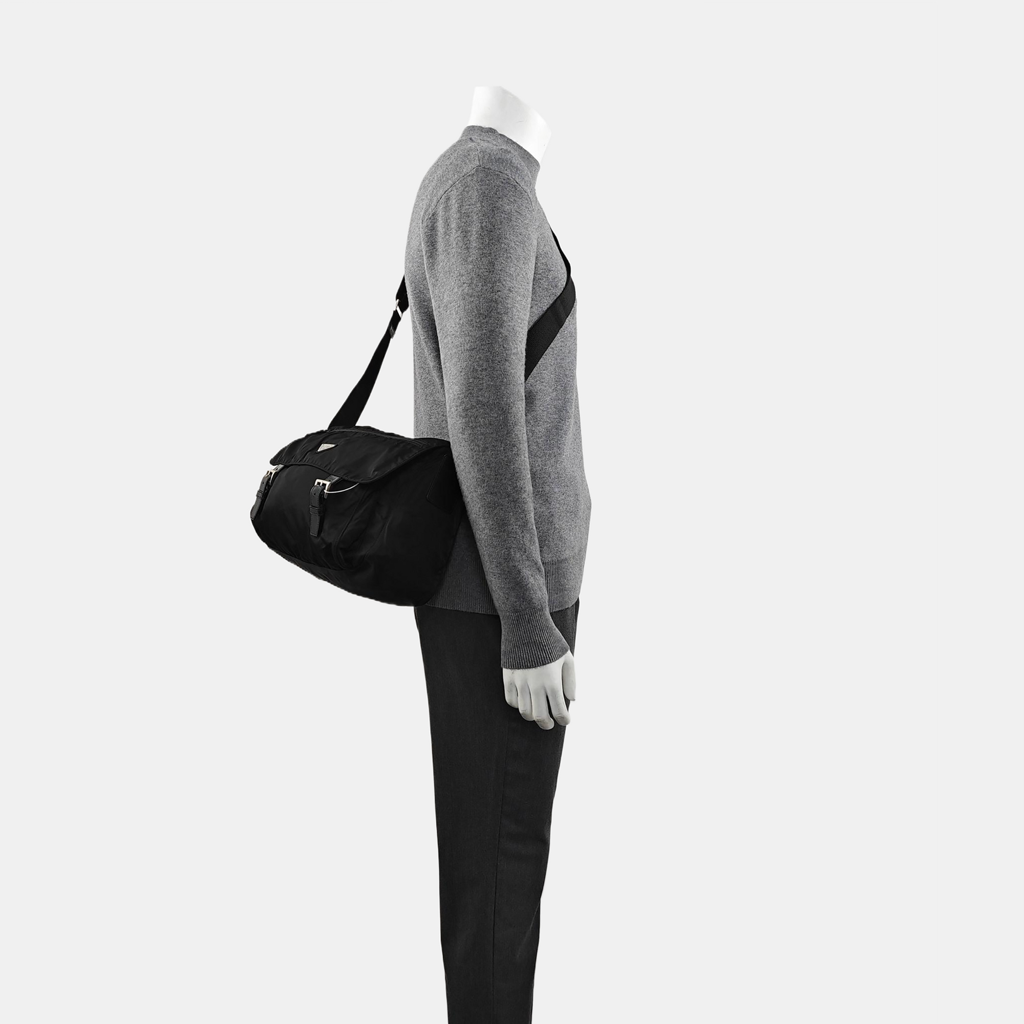 Nylon Shoulder Bag Black