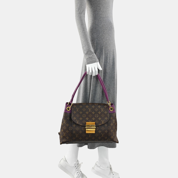 OLYMPE Monogram Coated Canvas Brown