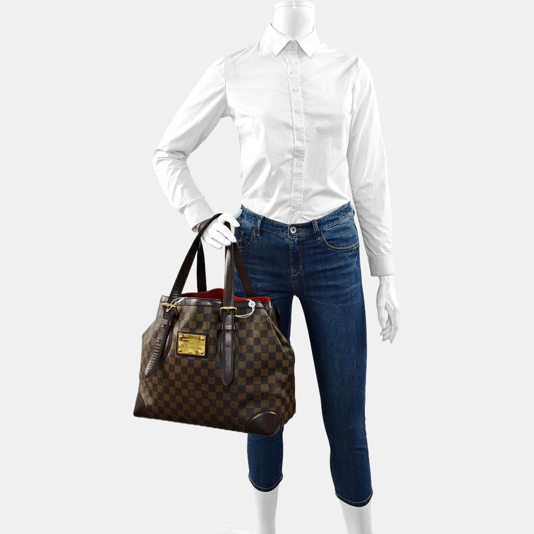 HAMPSTEAD MM Damier Ebene Coated Canvas Brown