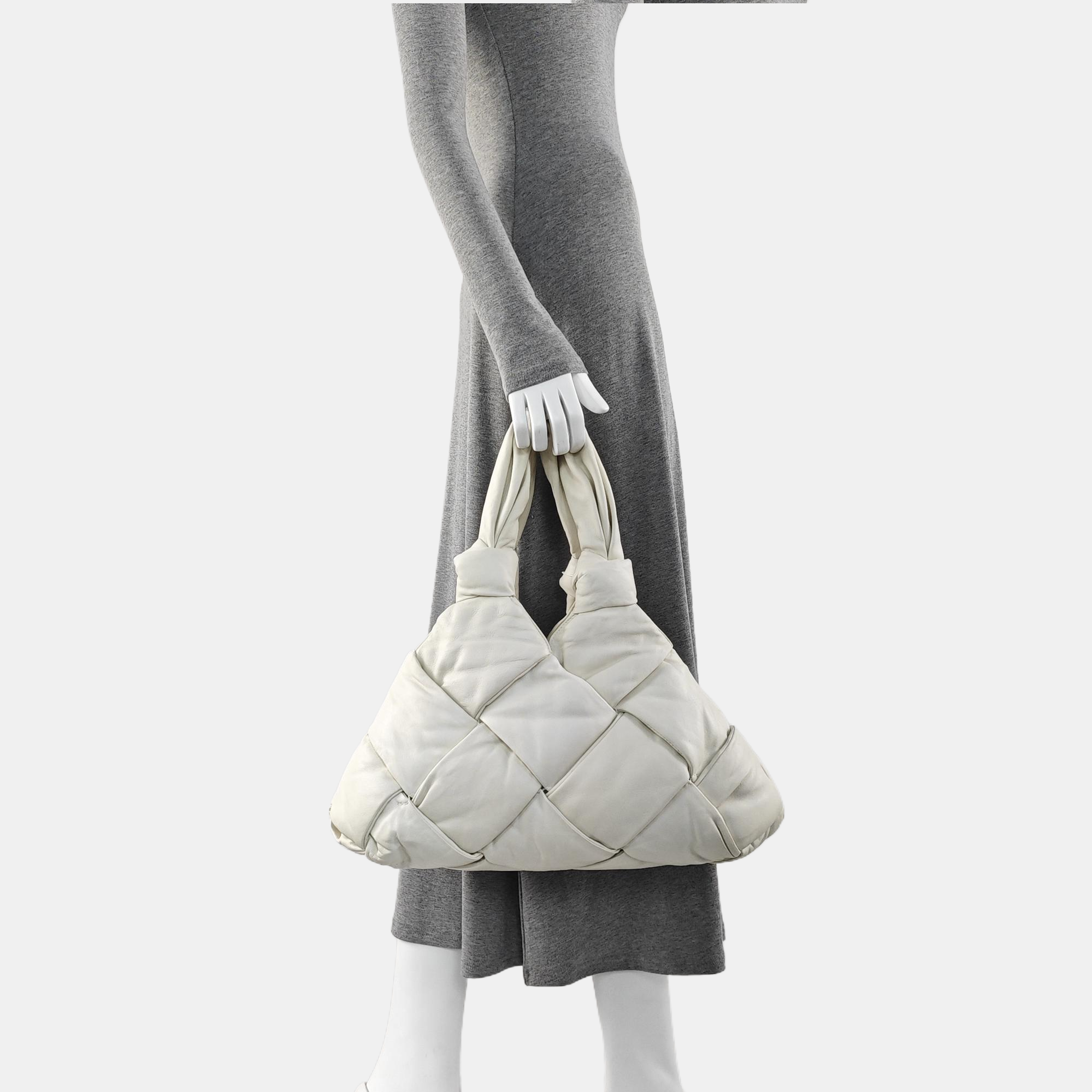 Lambskin Top Handle Bag White