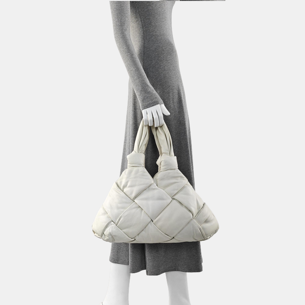 Lambskin Top Handle Bag White