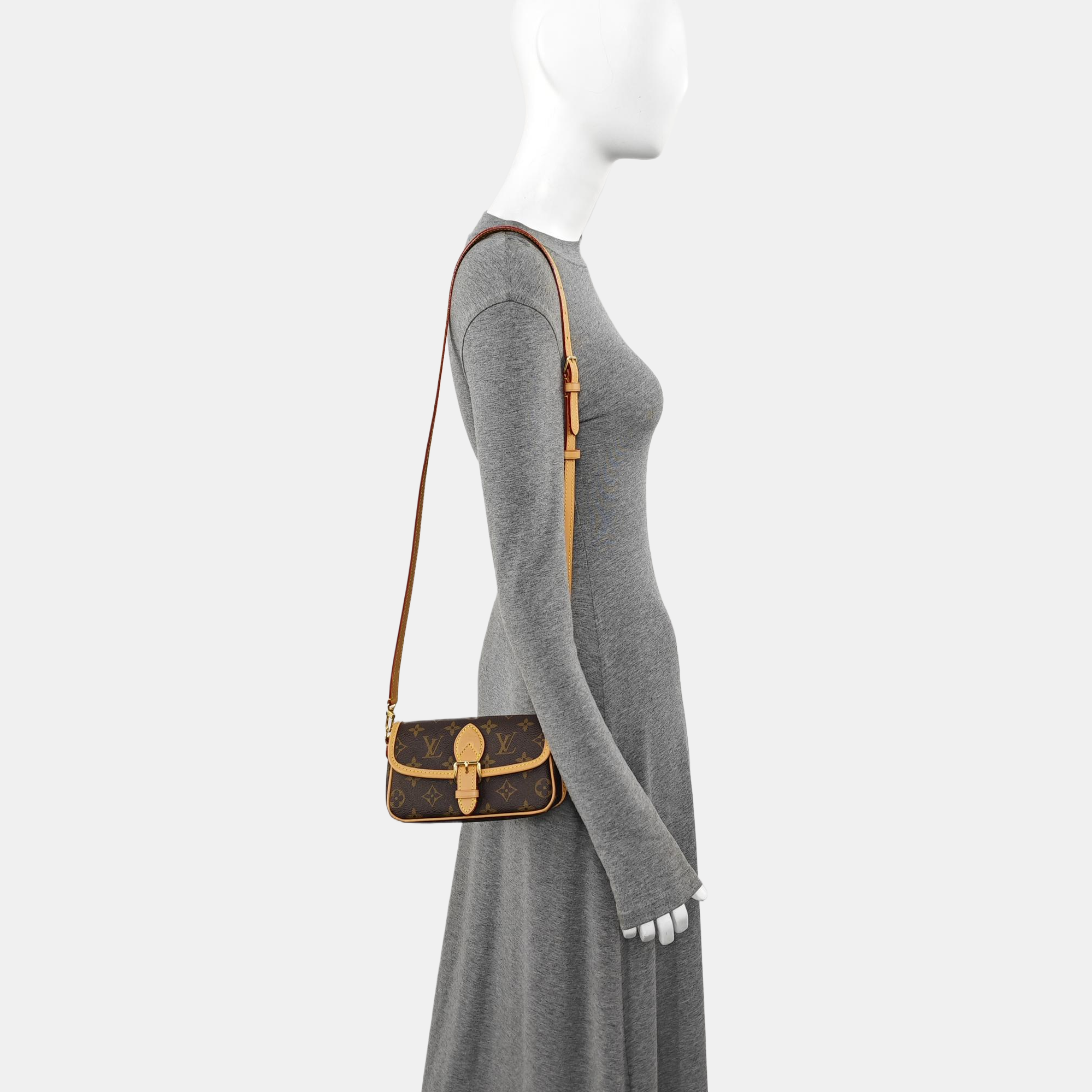 DIANE Nano Monogram Coated Canvas Brown