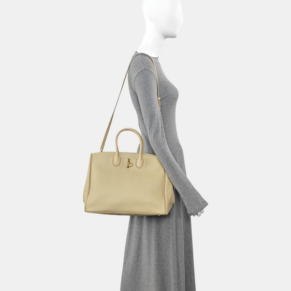 Calfskin Tote Bag Medium Beige