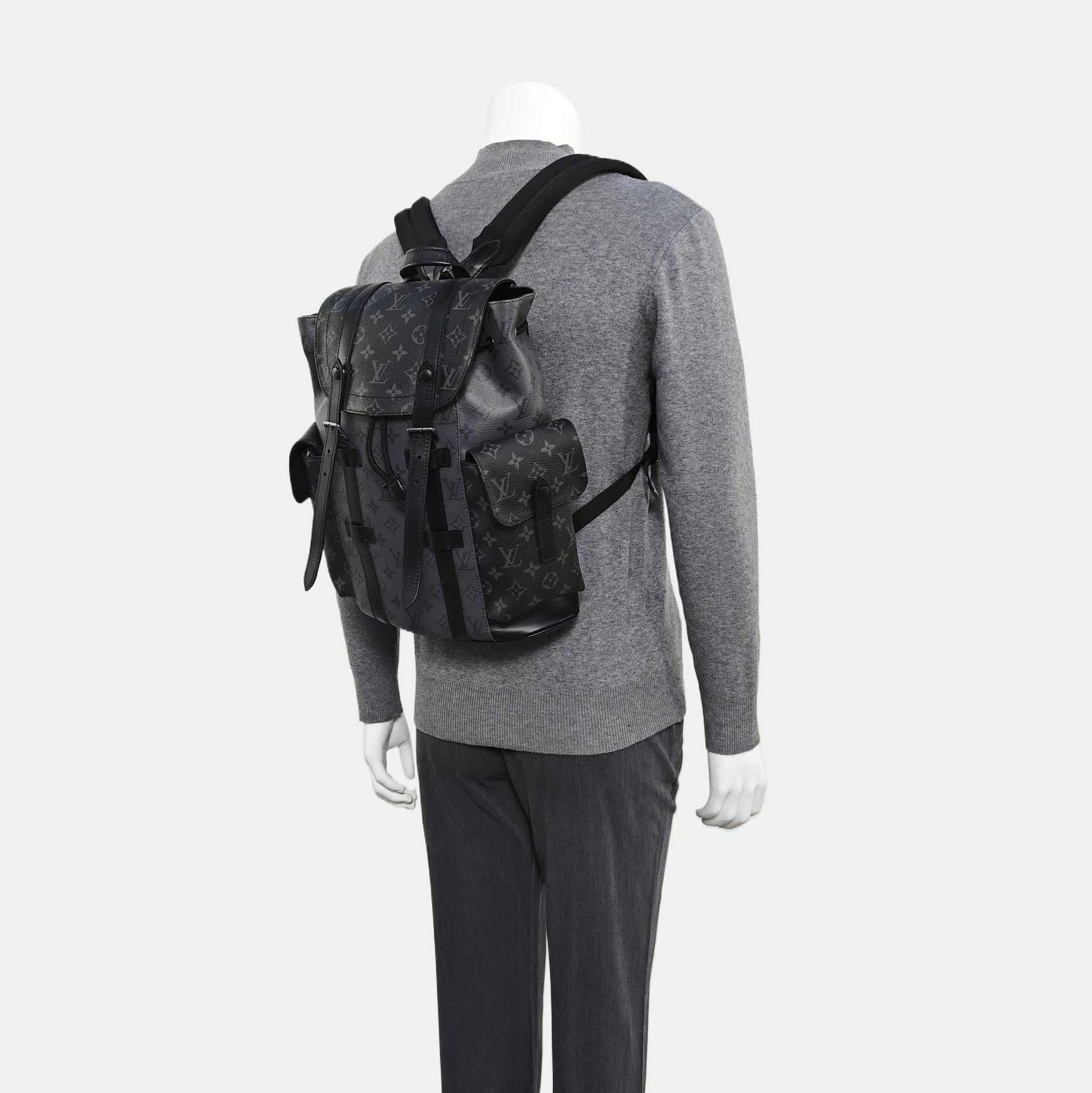 CHRISTOPHER Monogram Coated Canvas Gray