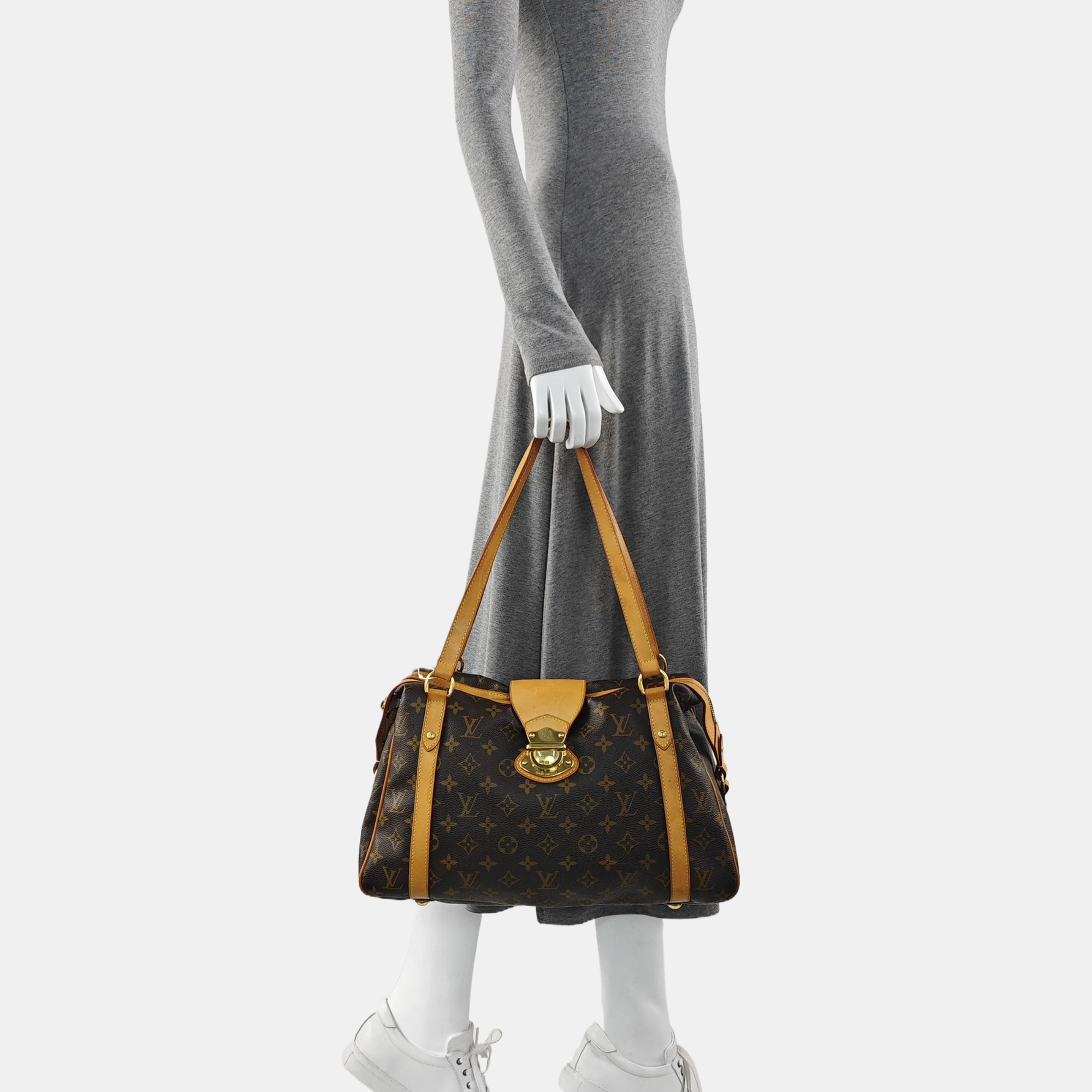 STRESA Monogram Coated Canvas Brown