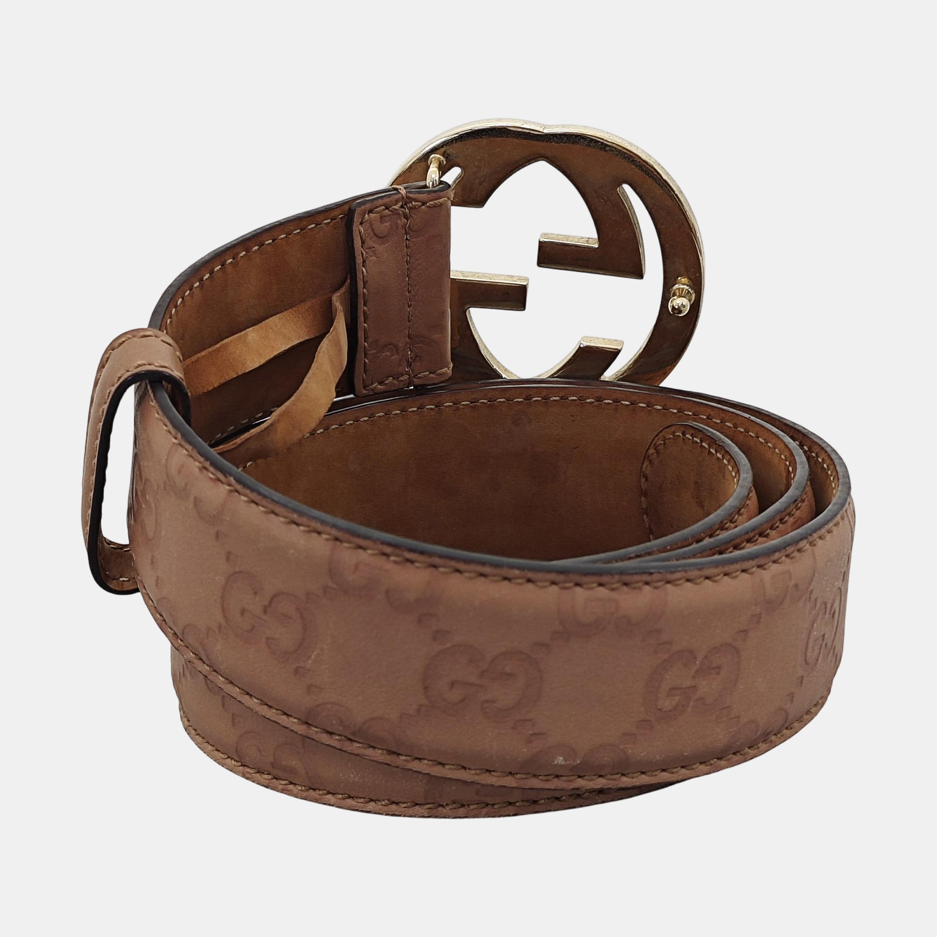 Leather Belt Beige