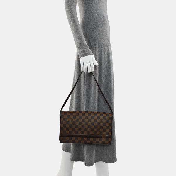 TRIBECA Damier Ebene Coated Canvas Brown