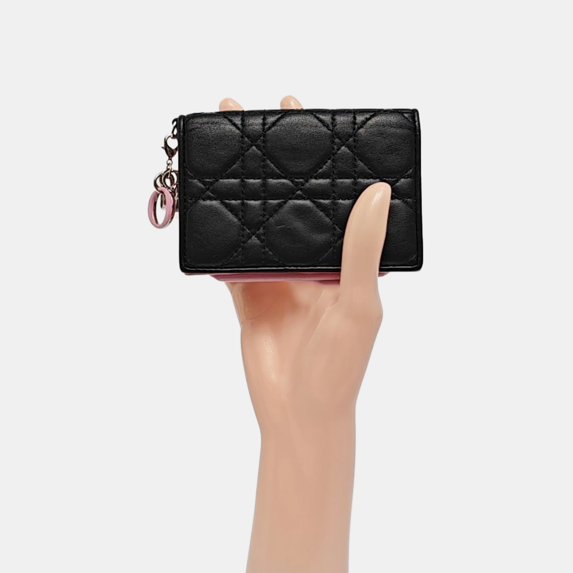 Authenticated pre-owned  Lady Dior Quilted Lambskin Black Wallet - Wallet at Looply