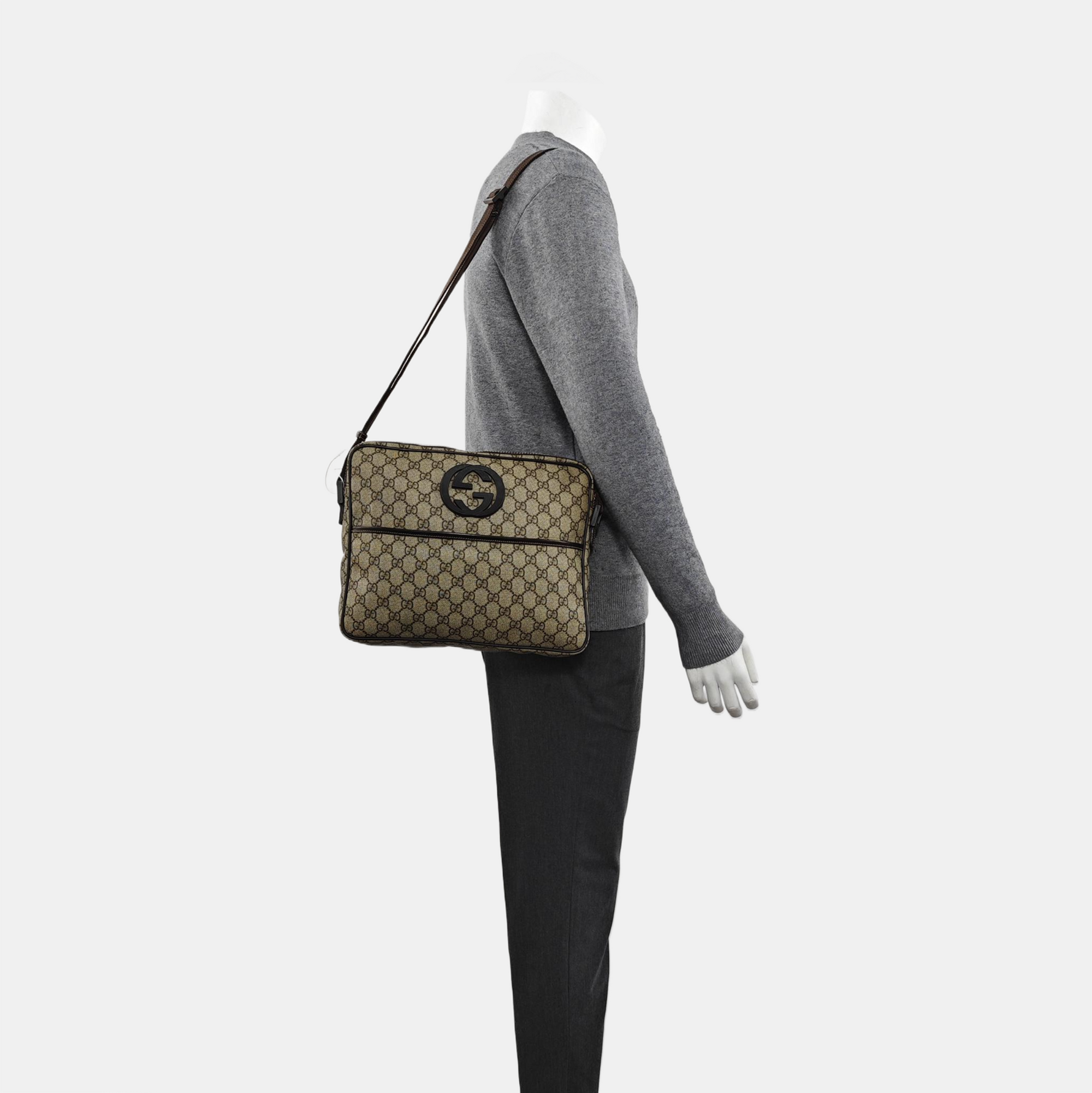 Monogram Coated Canvas Shoulder Bag Beige