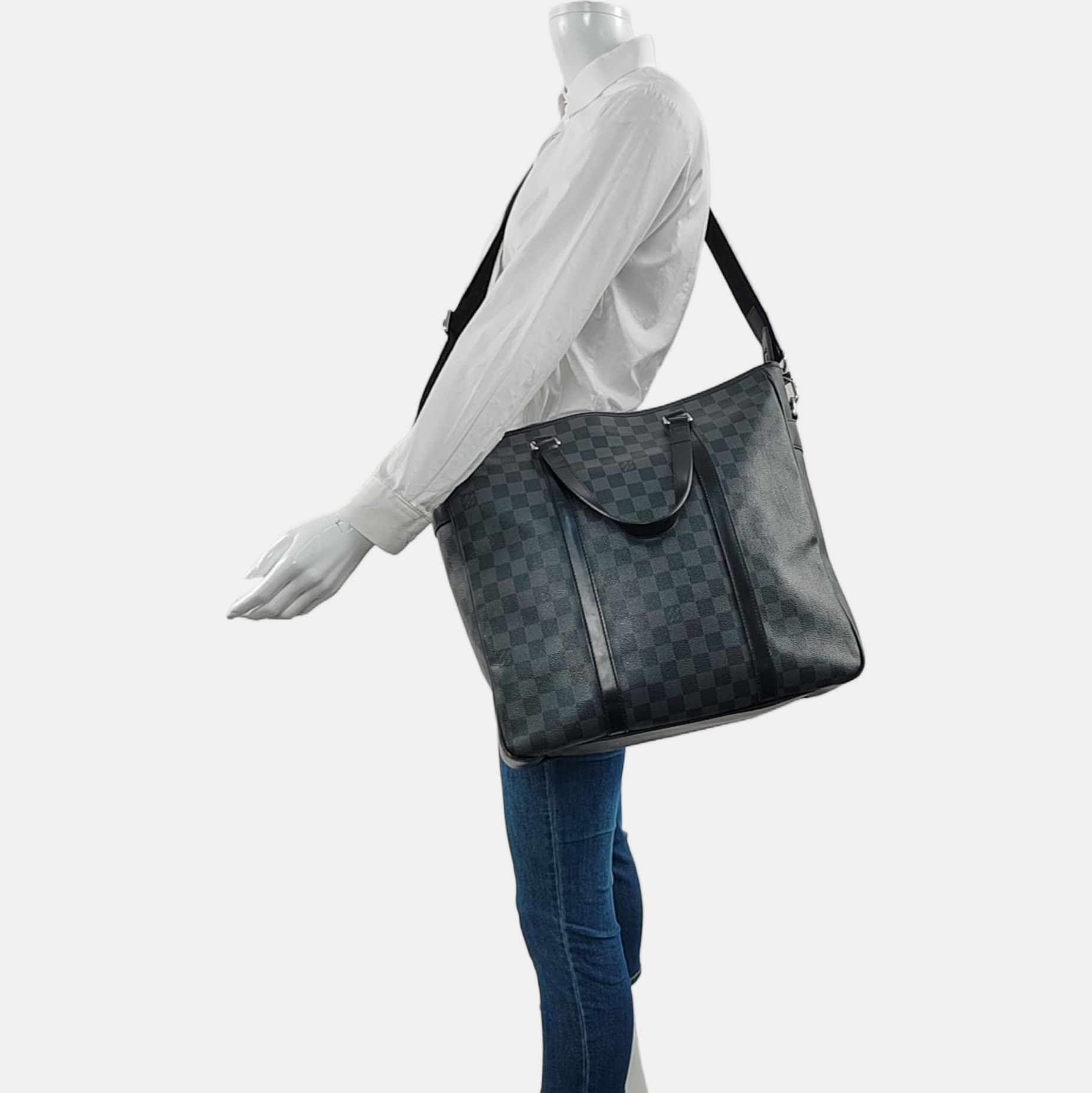 TADAO MM Damier Graphite Coated Canvas Gray