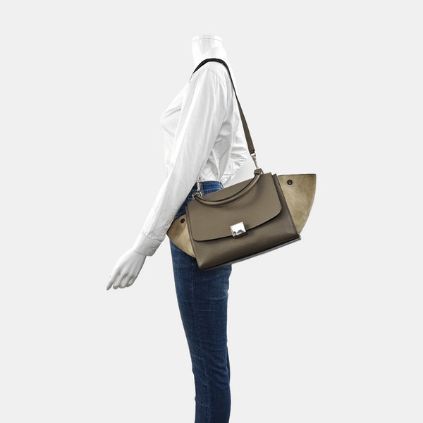 TRAPEZE Small Calfskin Gray