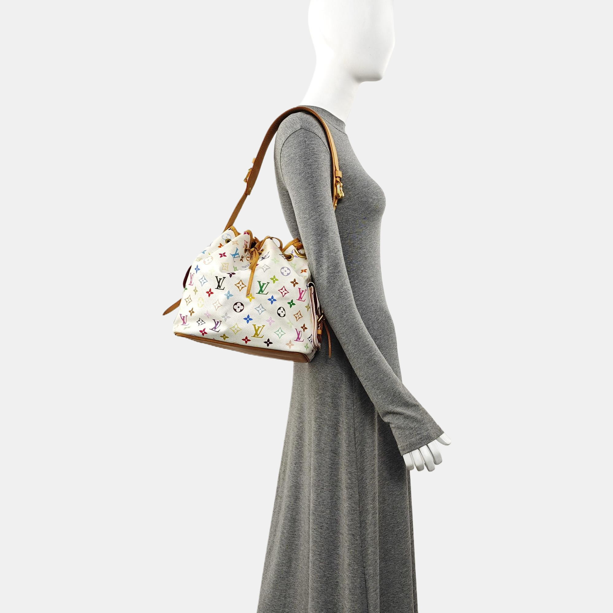 LV × TM NÉONOÉ MM Monogram Coated Canvas White