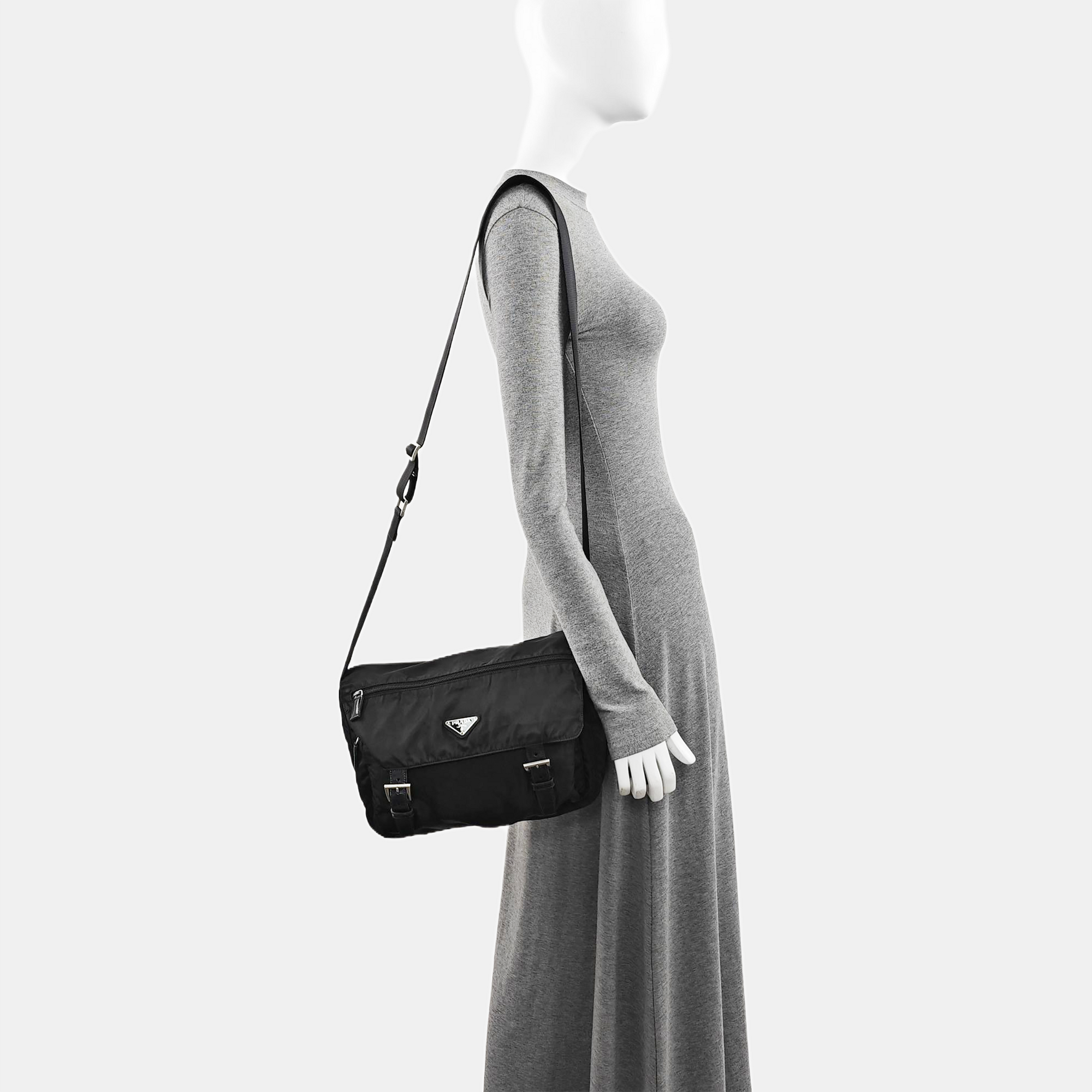 Nylon Shoulder Bag Black