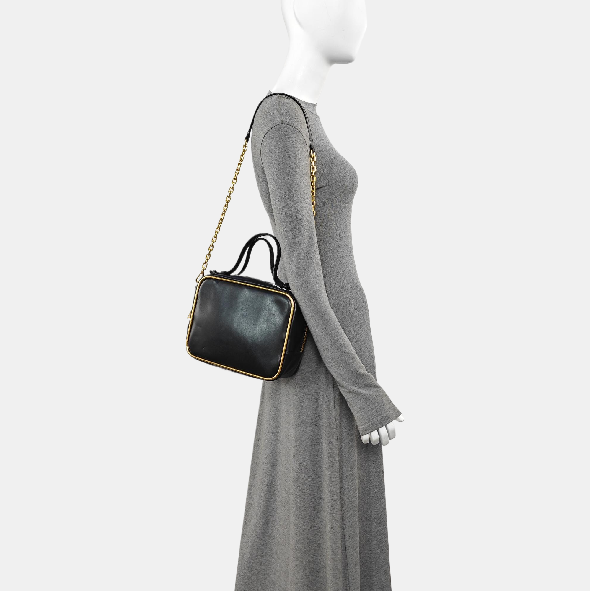 Calfskin Shoulder Bag Black