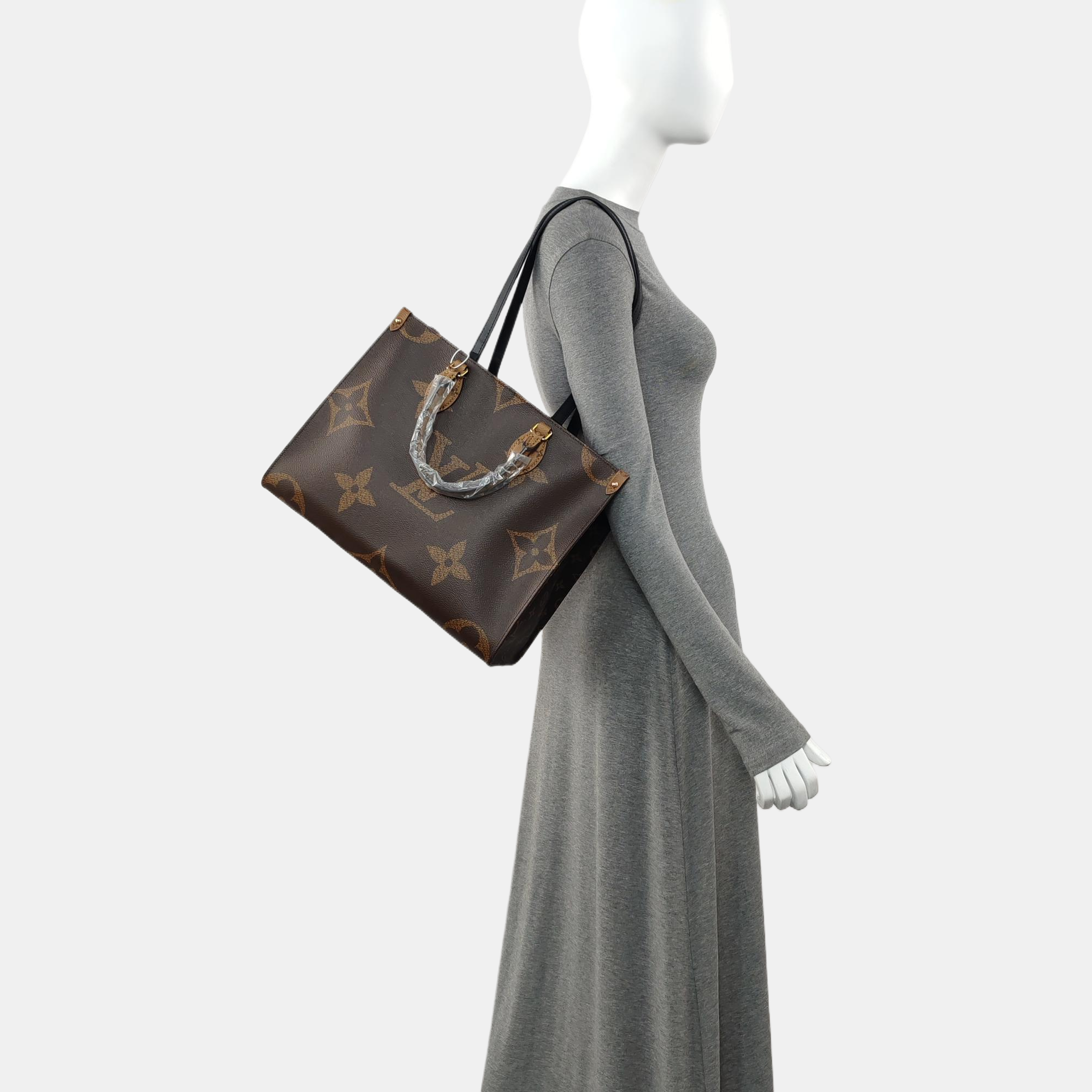 ONTHEGO MM Monogram Coated Canvas Brown