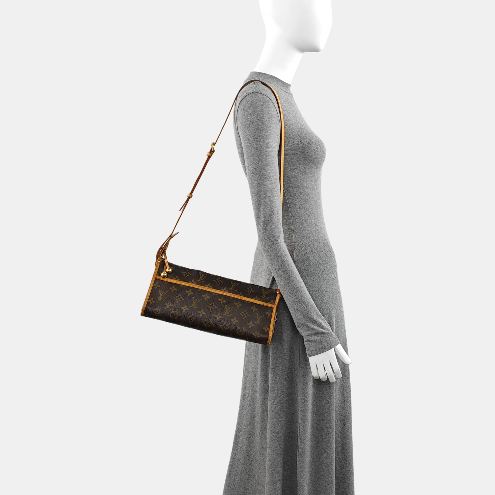 POPINCOURT Monogram Coated Canvas Brown