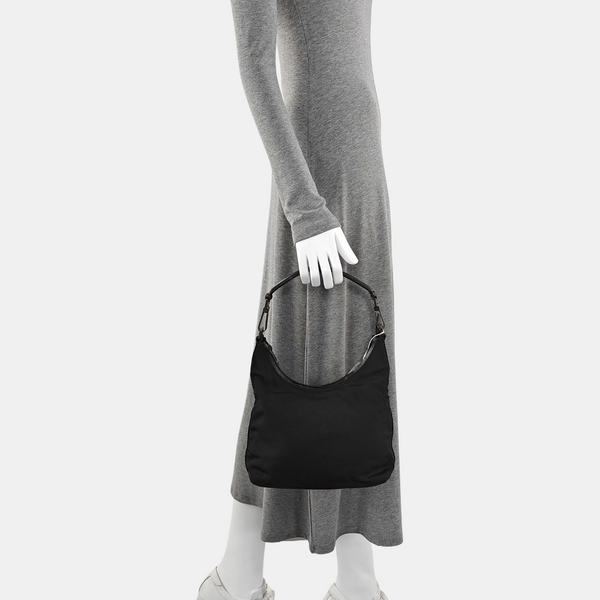 Fabric Top Handle Bag Black