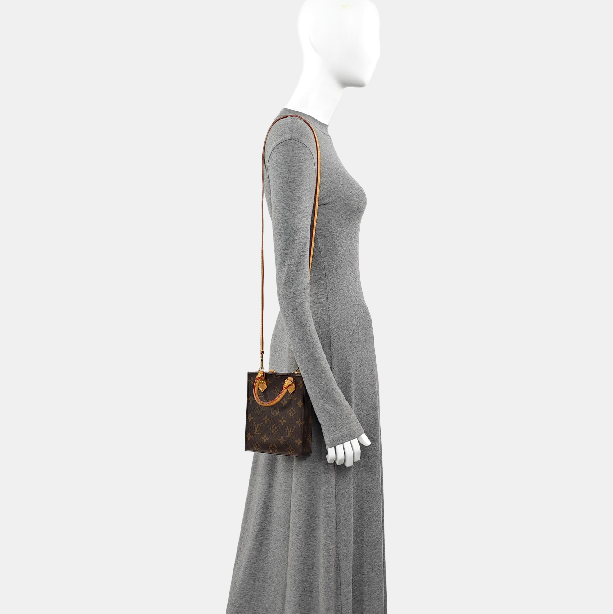 SAC PLAT Mini Lona Monogram Revestida Marrón