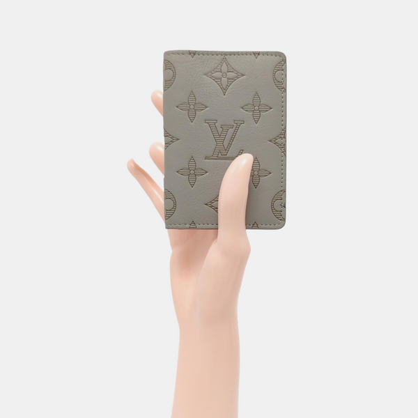 SLENDER Monogram Calfskin Gray Card Holder