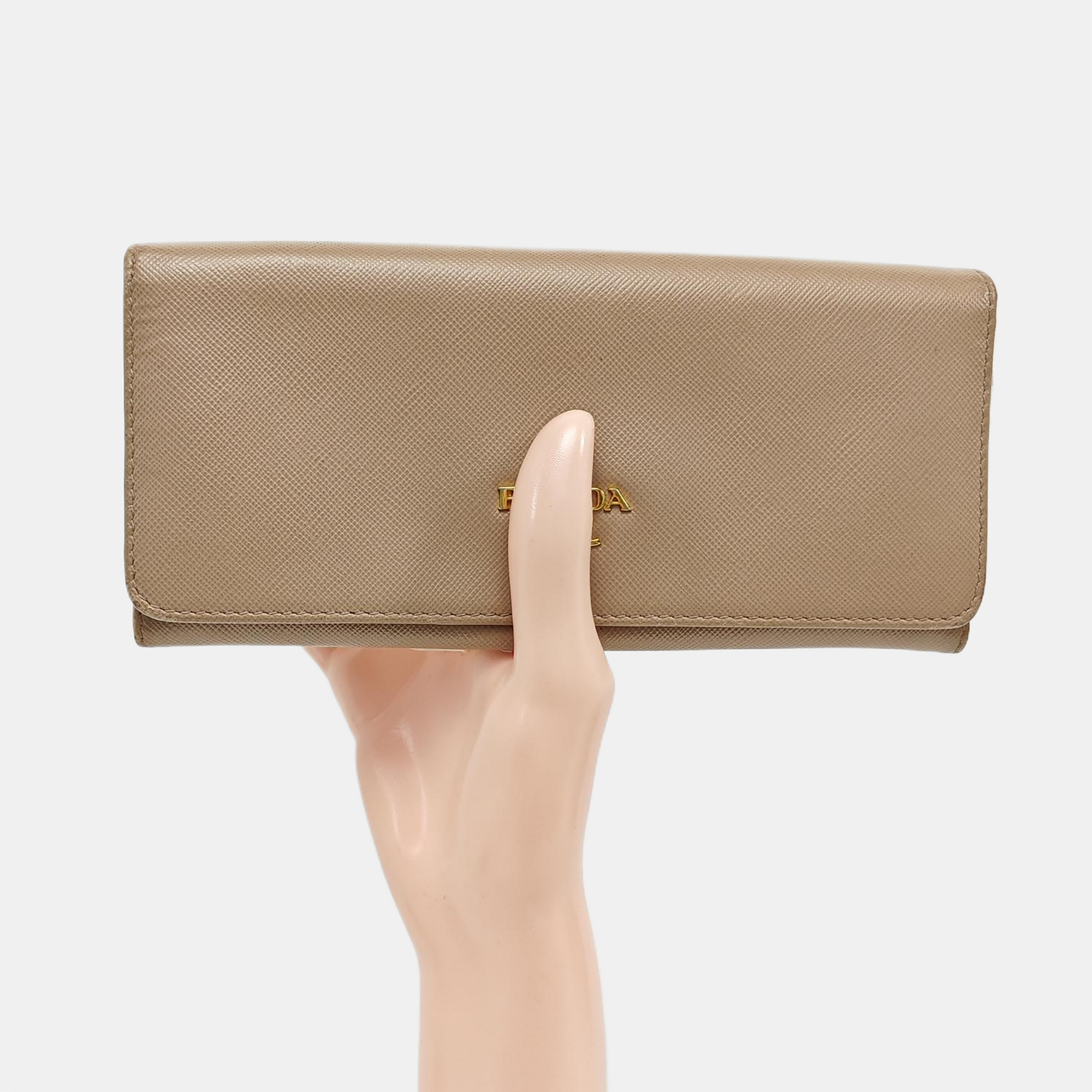 Saffiano Calfskin Wallet Beige