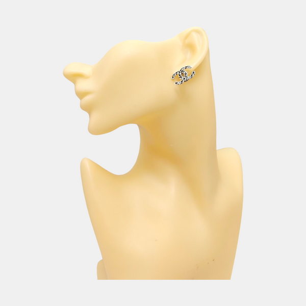 Metal Gray Stud Earrings