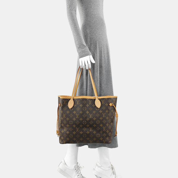NEVERFULL MM Monogram Coated Canvas Brown