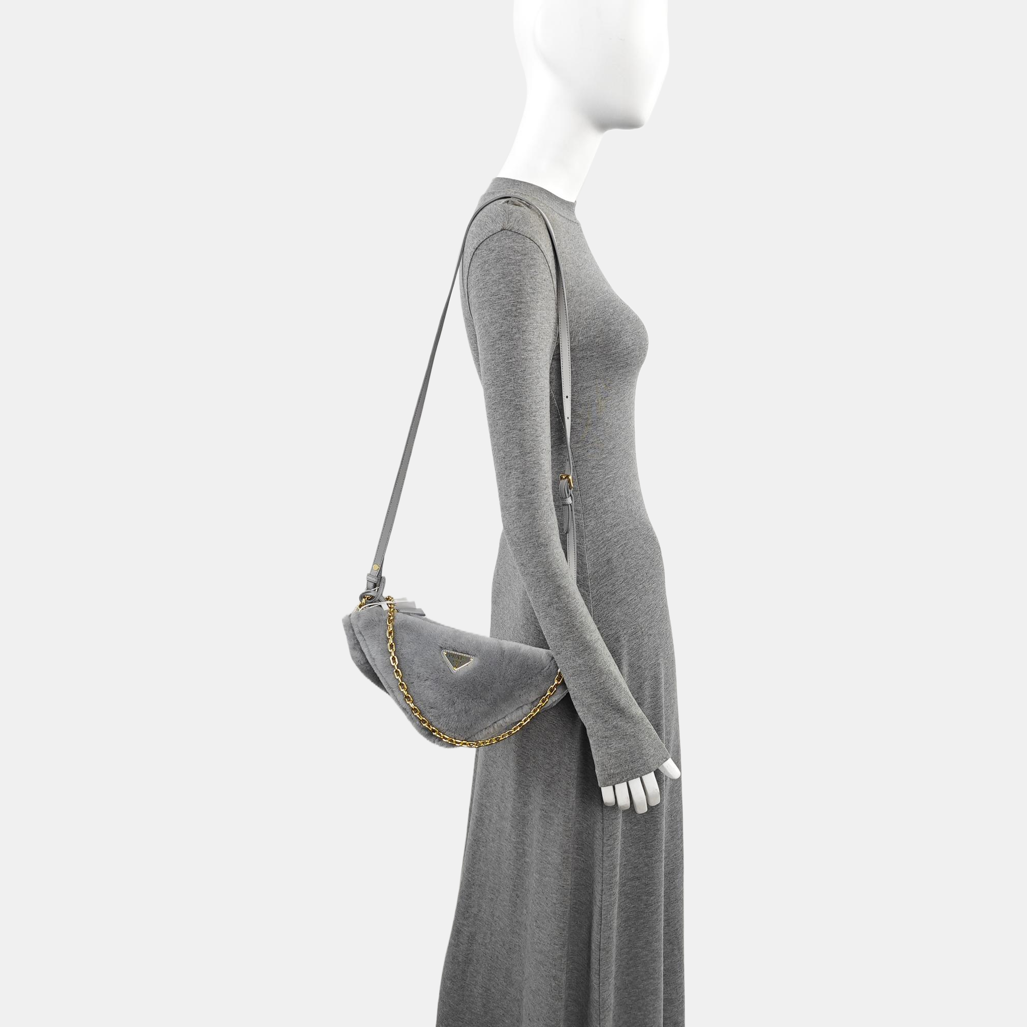 Sheepskin Shoulder Bag Gray