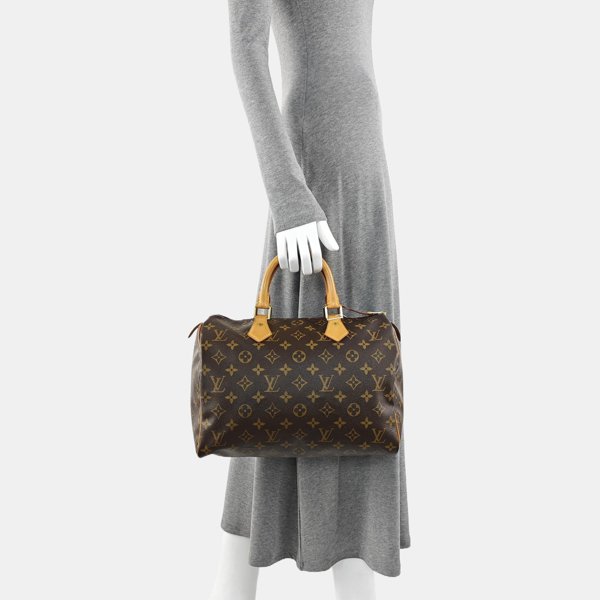 SPEEDY 30 Monogram Coated Canvas Brown
