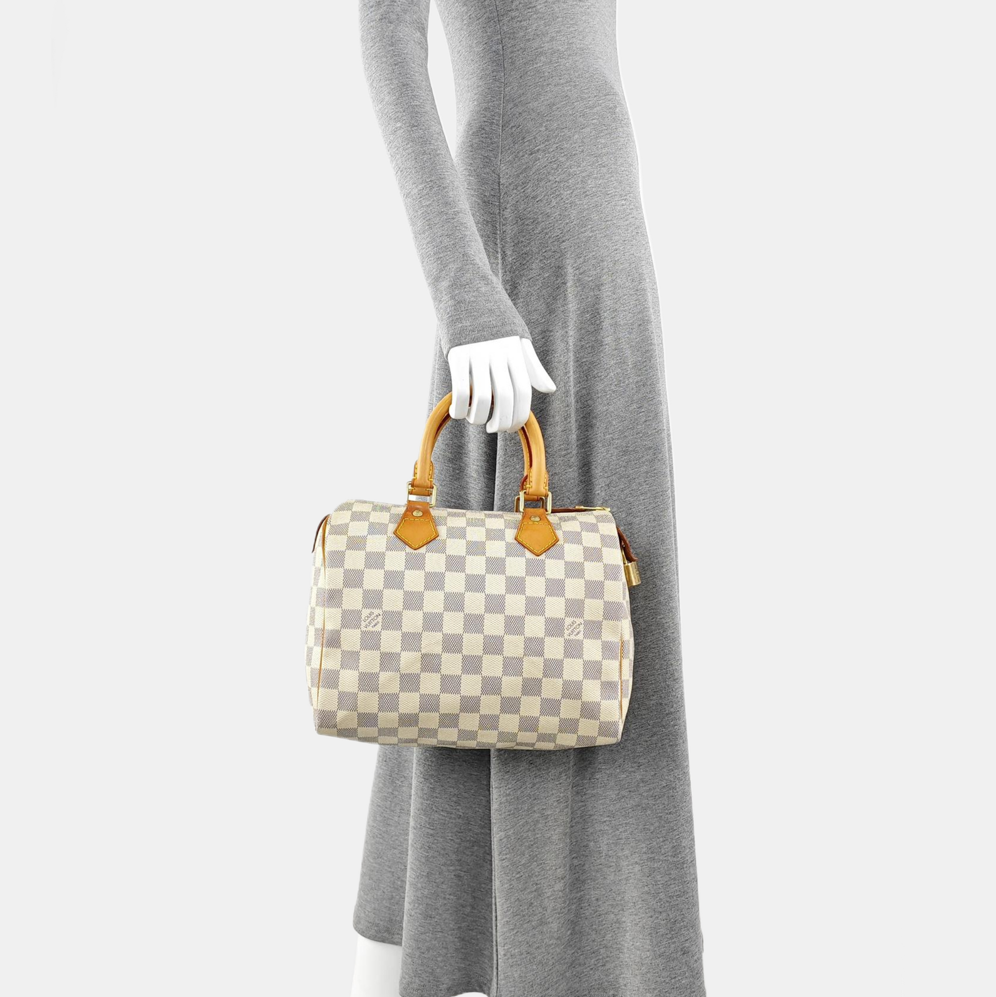 SPEEDY 25 Damier Azur Coated Canvas White